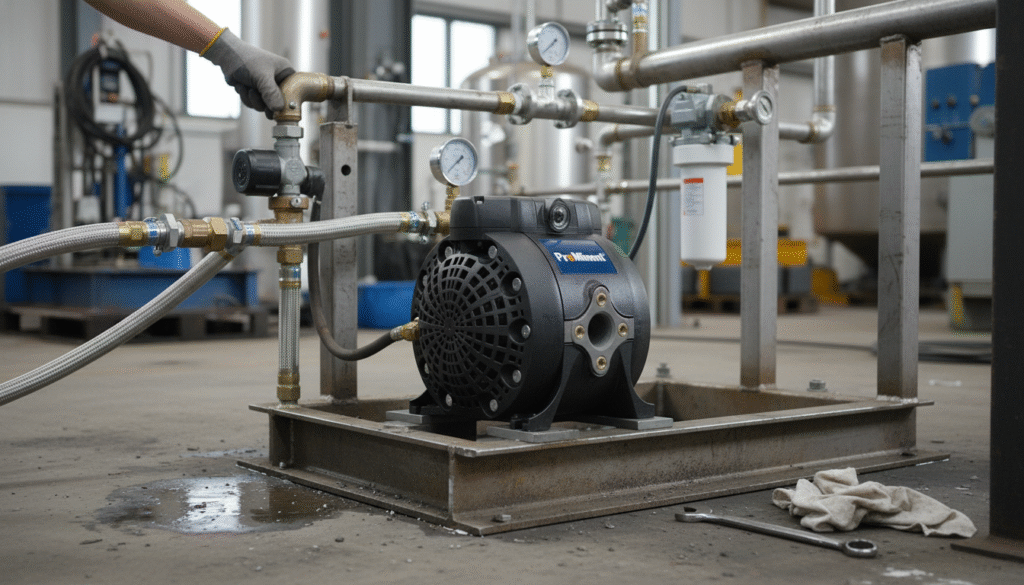 Air operated diaphragm pump cutout view