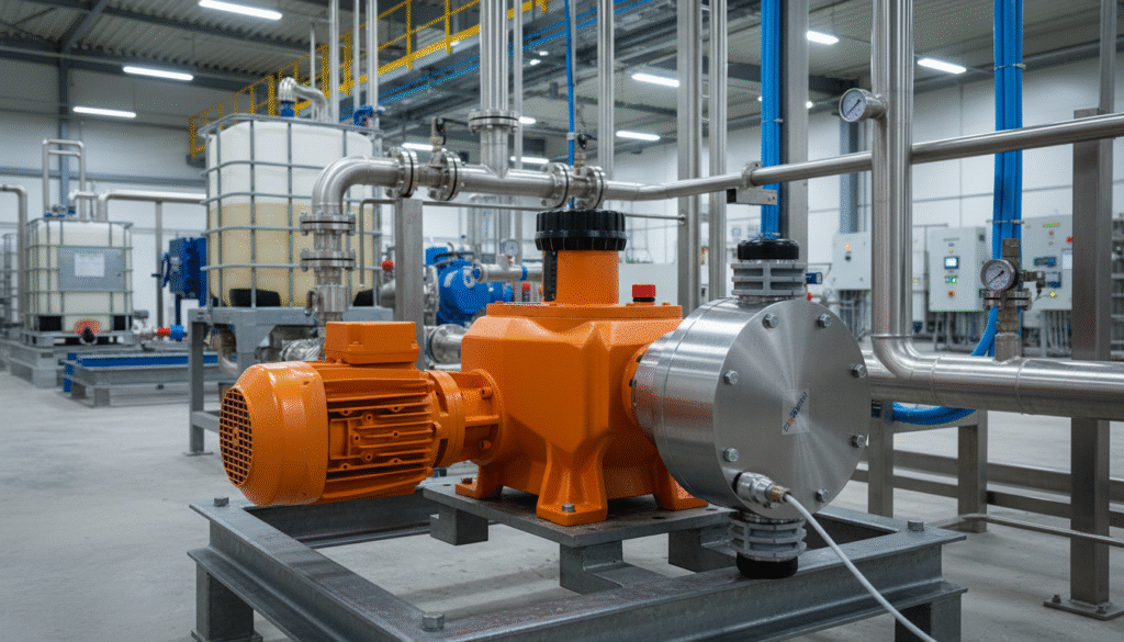 Plunger metering pump for precise chemical feed